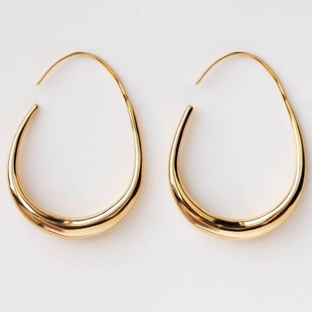 Waterproof fluid hoop earrings - Picture 1 of 3